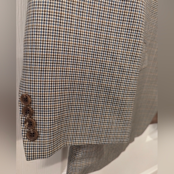 Izod Men Blazer sports coat jacket houndstooth gray two button classic fit 48R - Picture 2 of 8